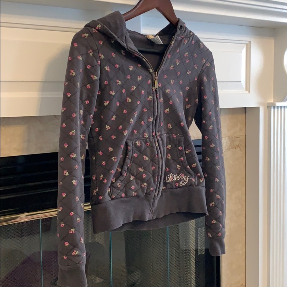 Quilted, floral zip up